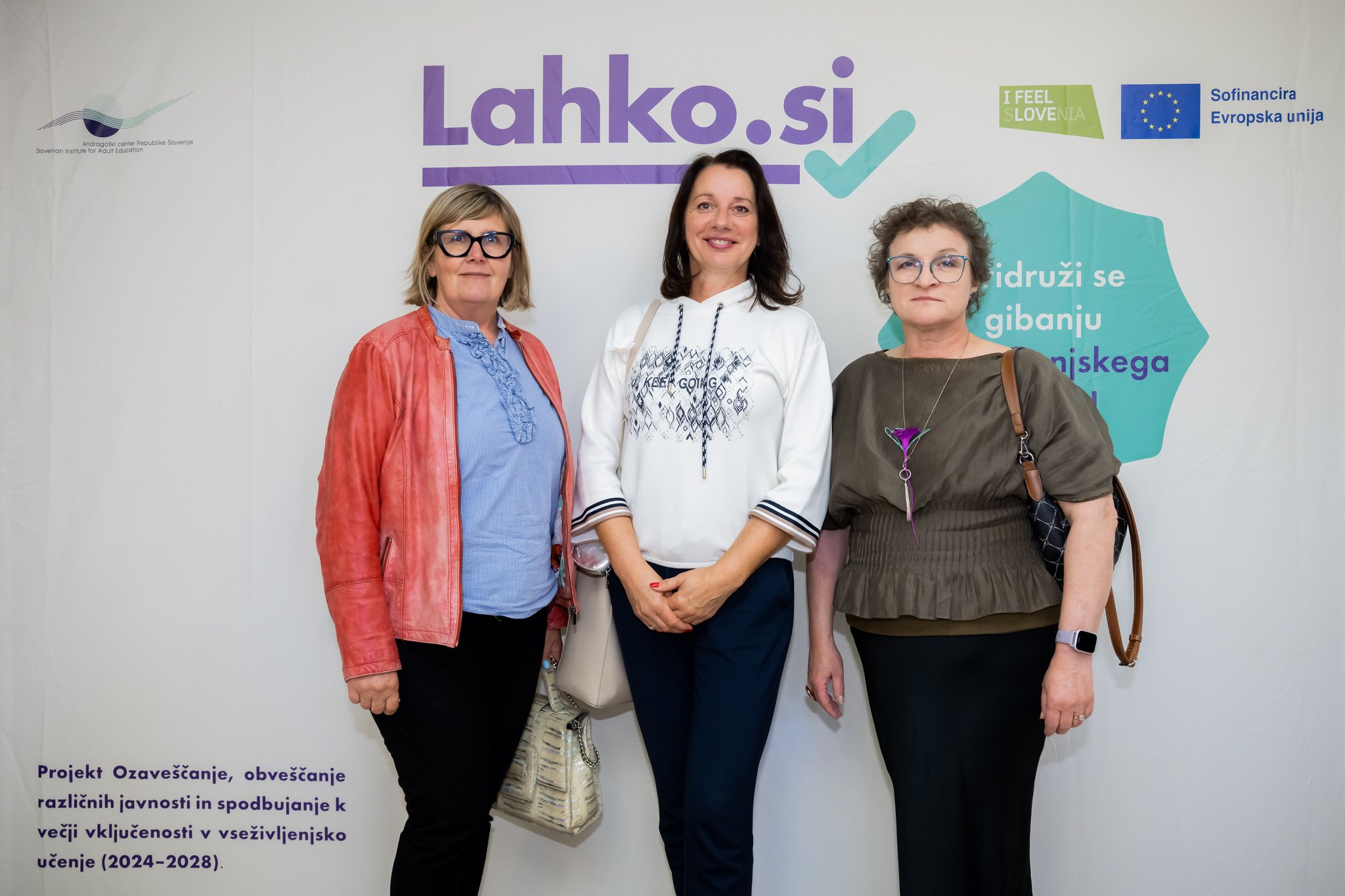 Klaudija Šturm in Irena Urankar, članici komisije za Priznanje ACS regije Podravje, ob Brigiti Kruder, direktorici LU Slovenska Bistrica, ki je ob Insights d.o.o. koordinator projekta v regiji Podravje