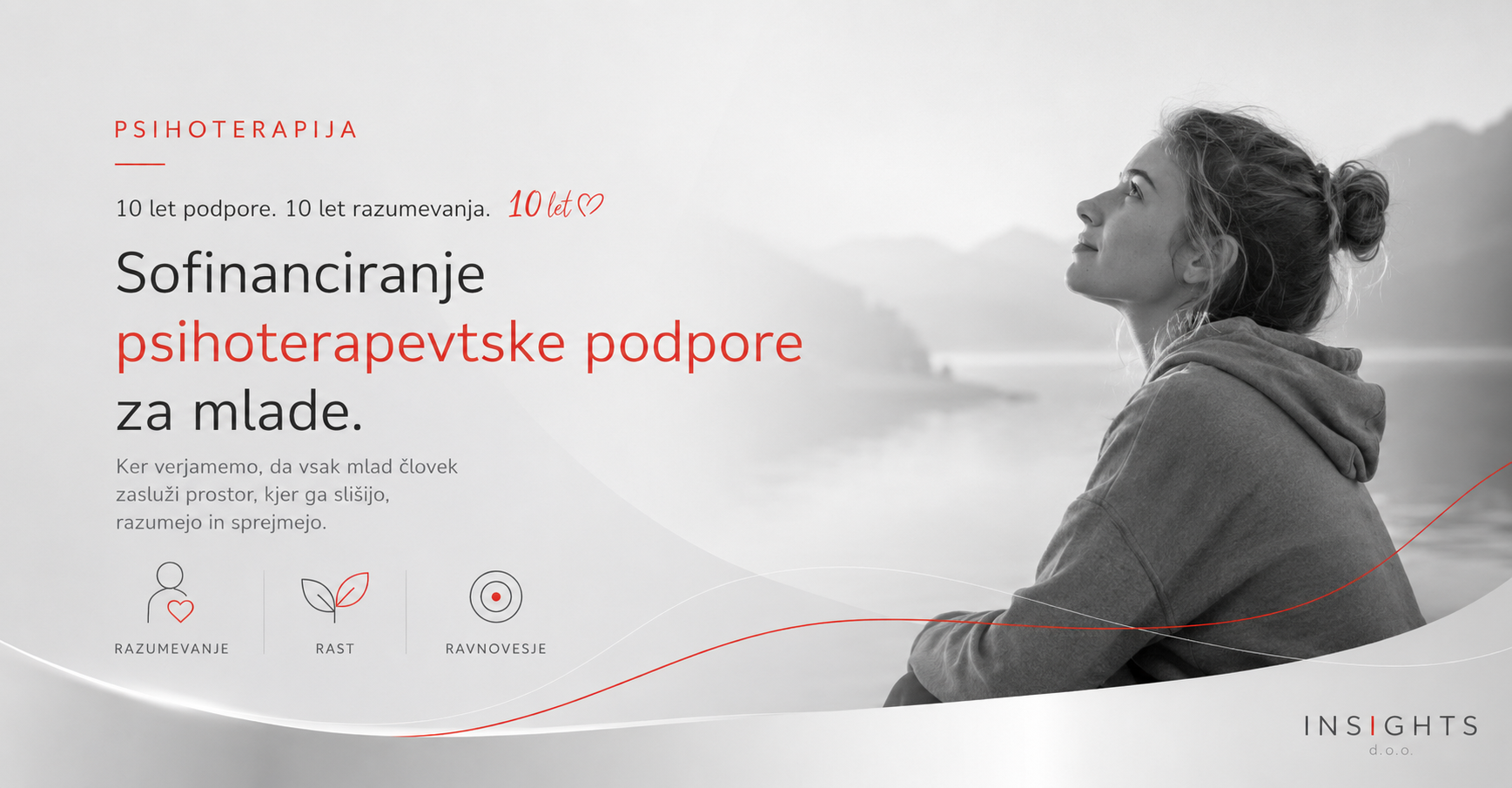 INSIGHTS d.o.o. ob 10. obletnici povabilo ZA Sofinanciranje psihoterapevtske podpore za mlade